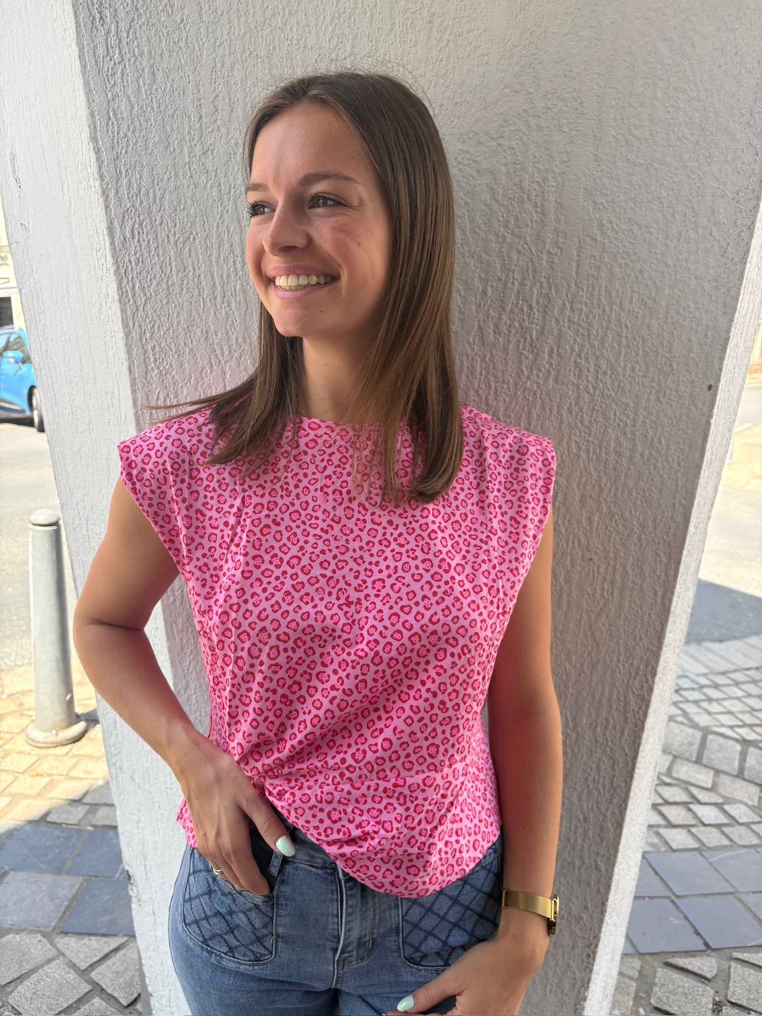 Haut Morgane Léopard Rose