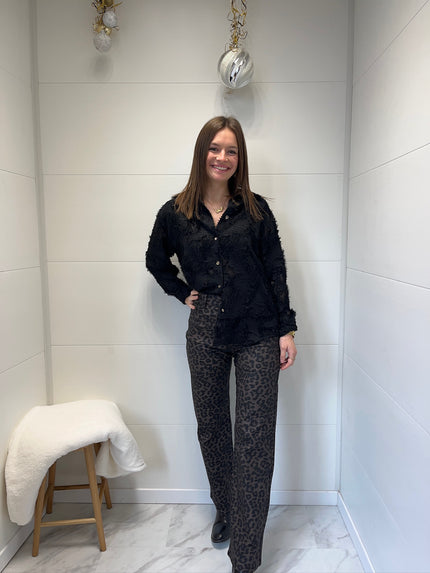 Pantalon huilé léopard