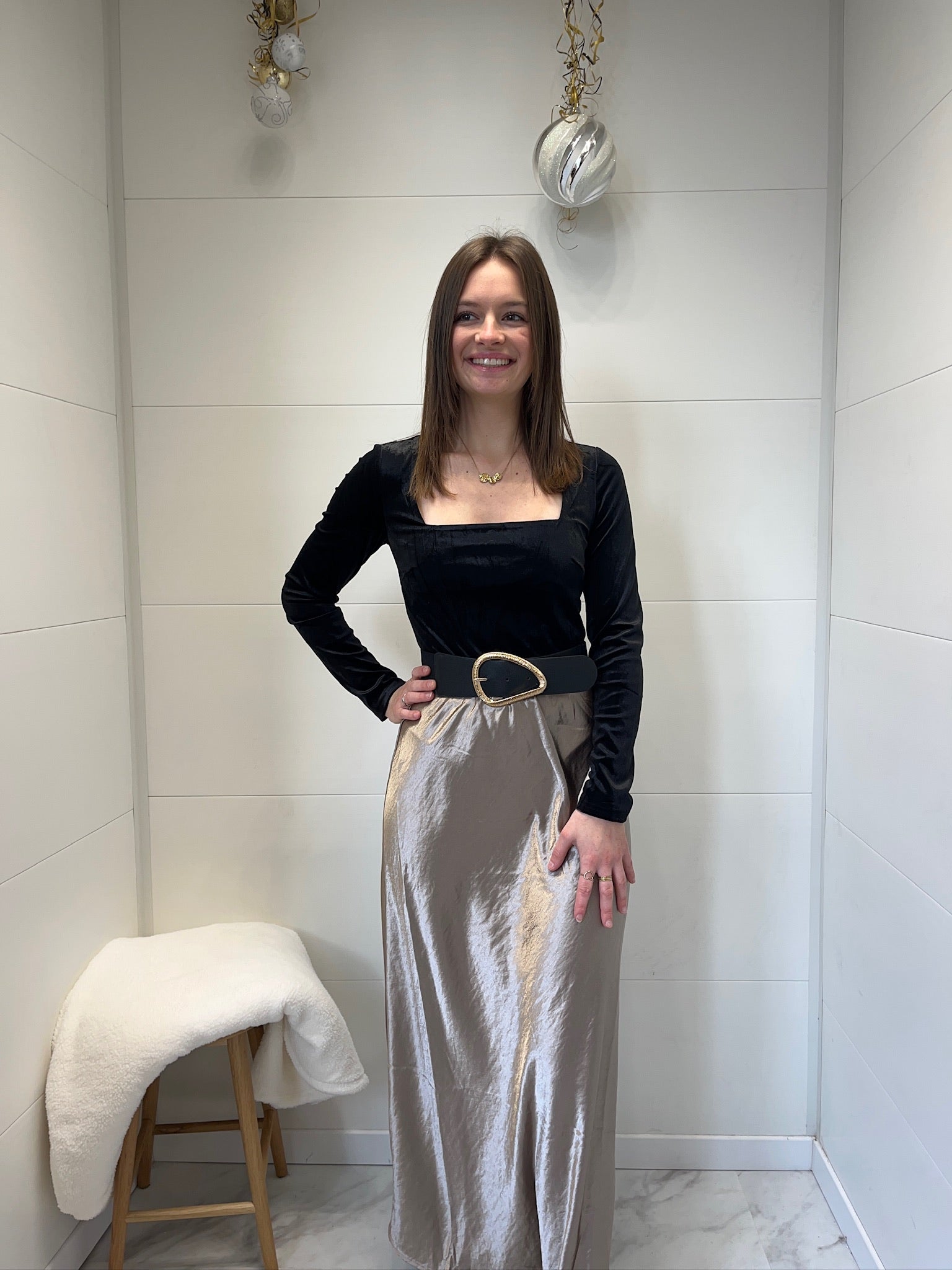 Jupe satin Eléa - Or