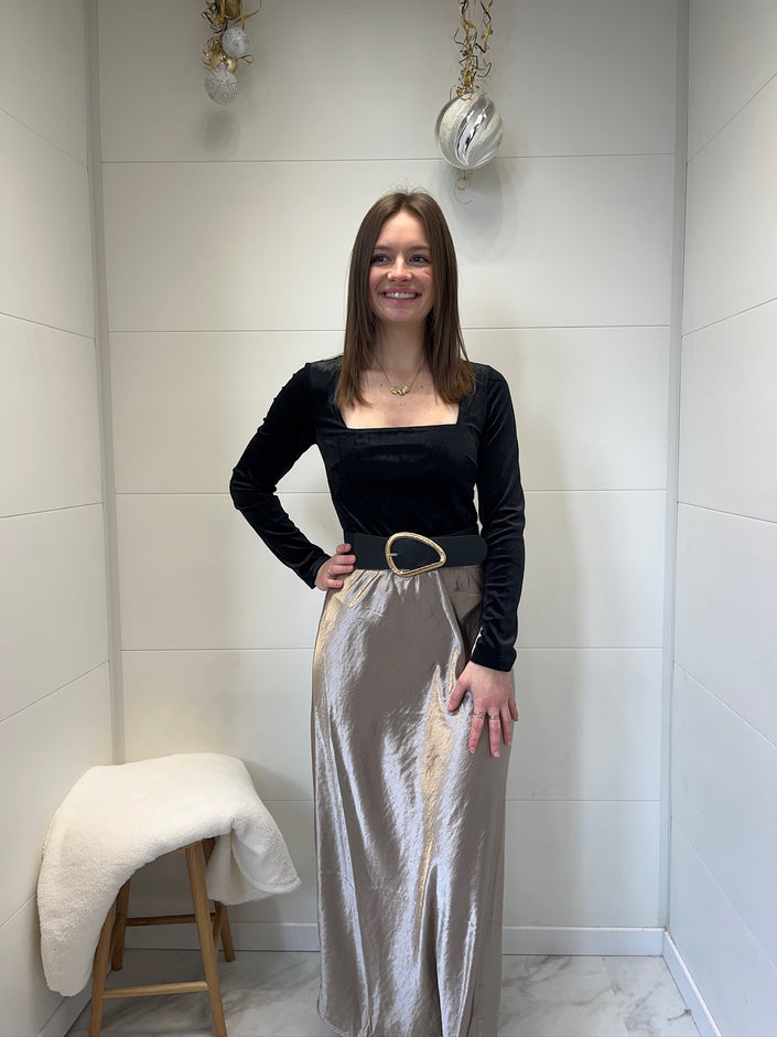 Jupe satin Eléa - Or