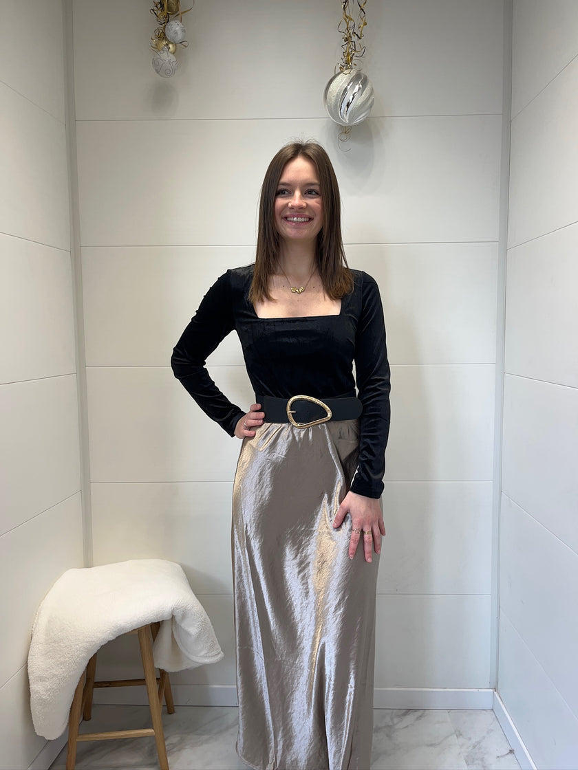 Jupe satin Eléa - Or