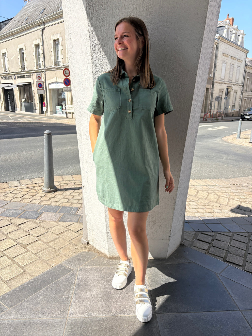 Robe courte Marion - Vert sapin
