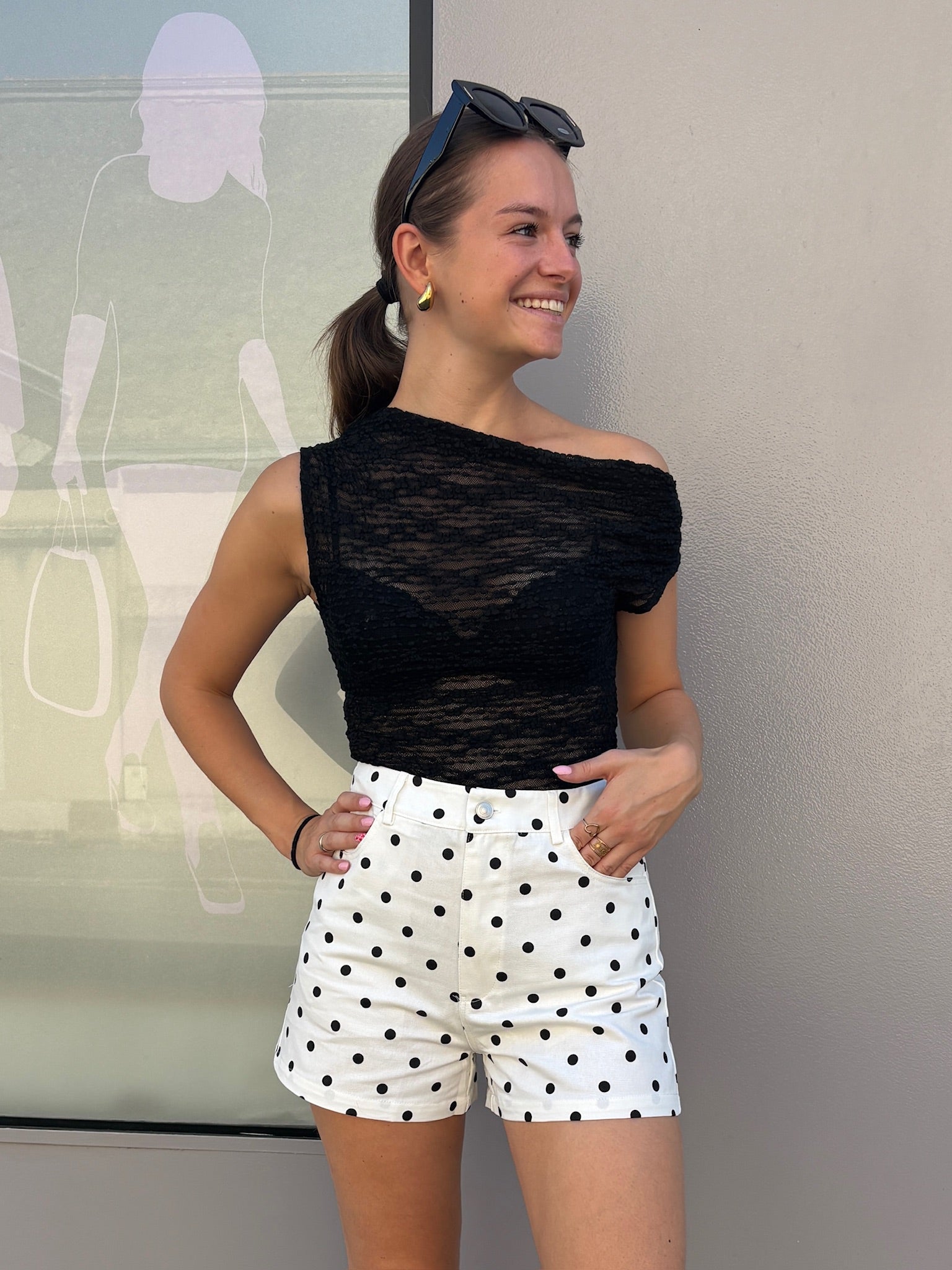 Short à pois - Blanc et Noir