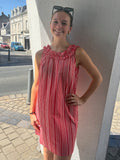 Robe Charlotte - Rouge et écru