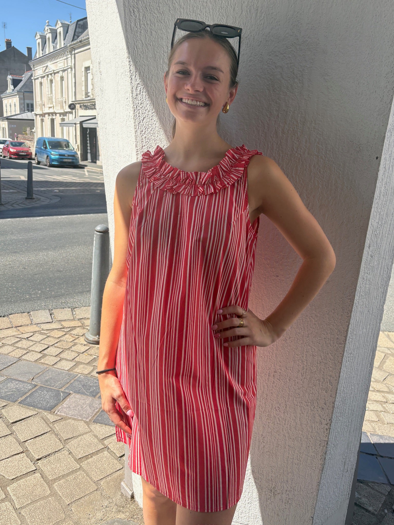 Robe Charlotte - Rouge et écru