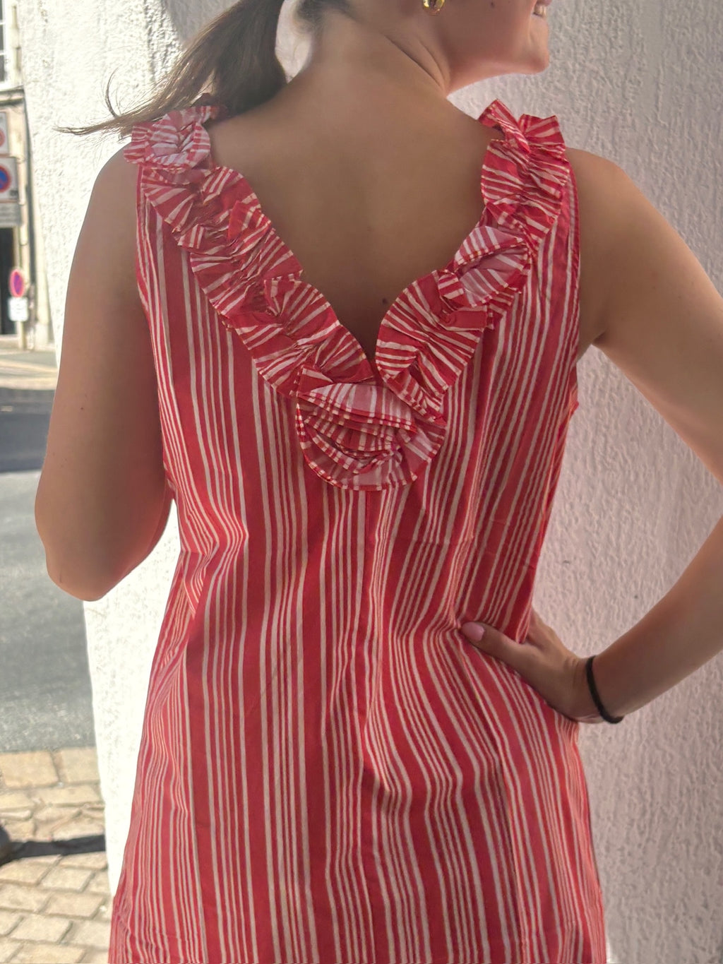 Robe Charlotte - Rouge et écru