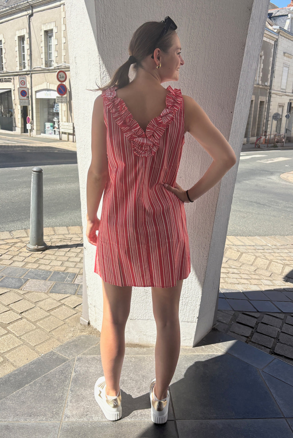 Robe Charlotte - Rouge et écru