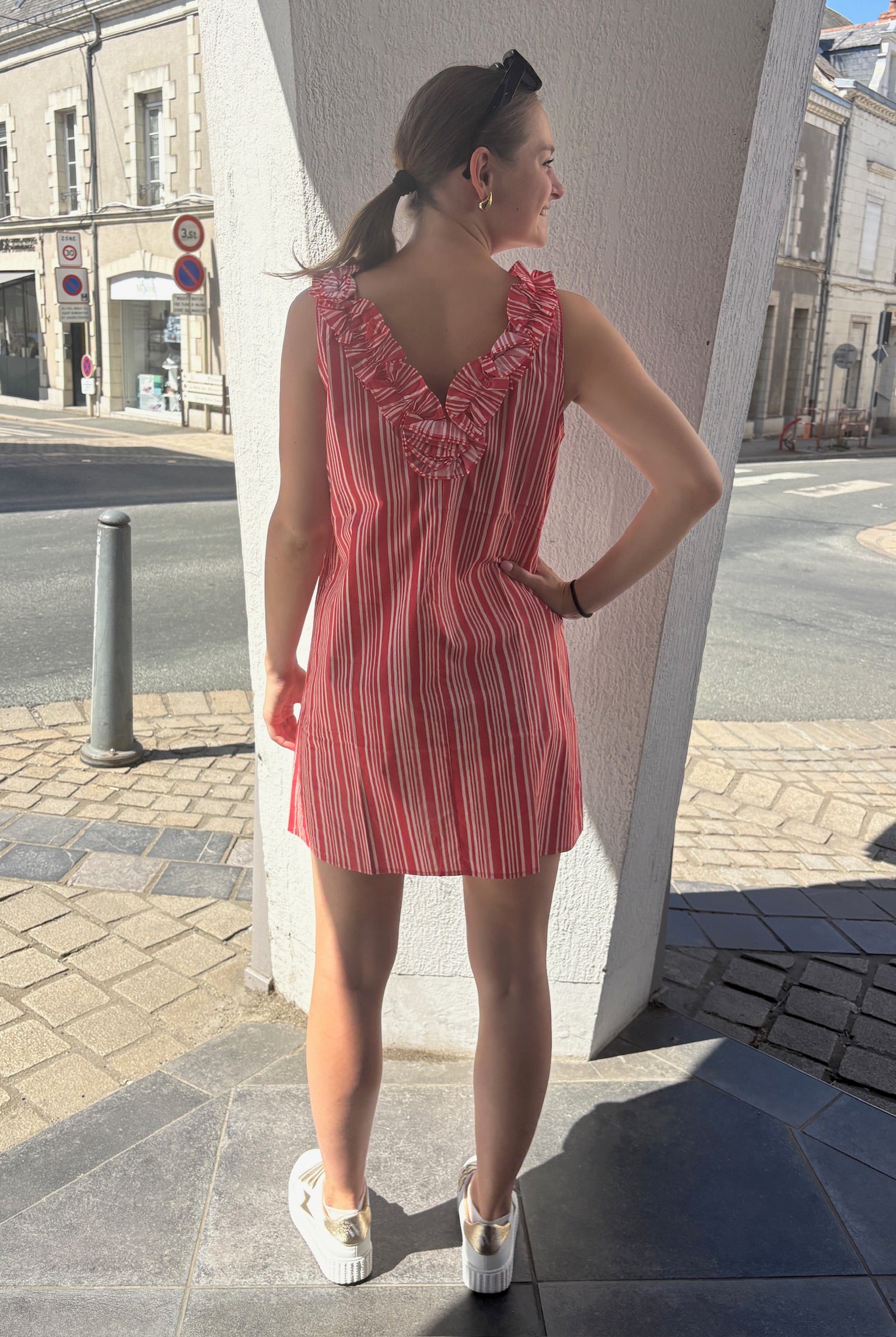 Robe Charlotte - Rouge et écru