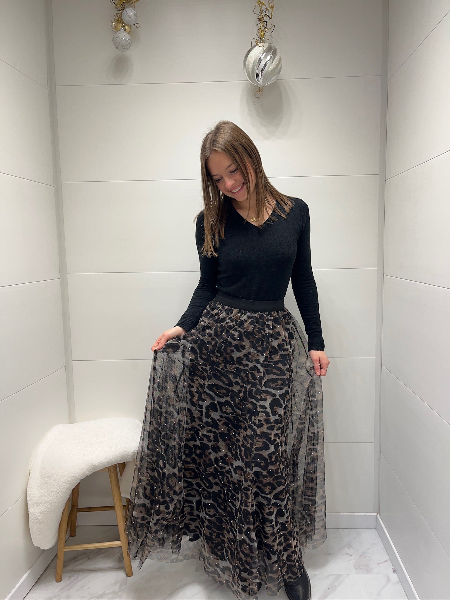 Jupe longue léopard
