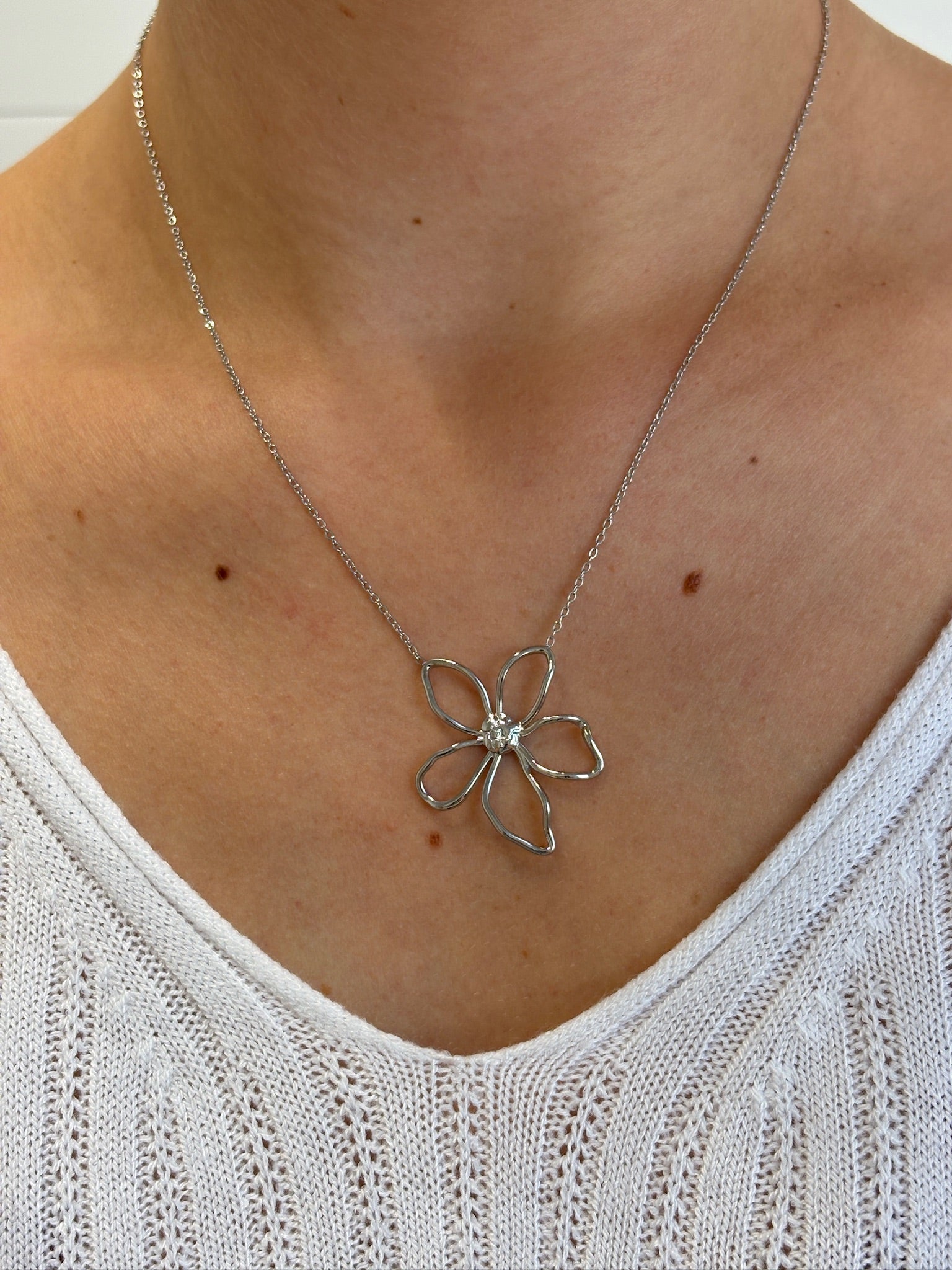 Collier Fleur - Argent