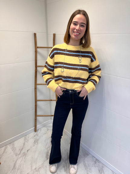 Pull Rayé Sarah - Marron