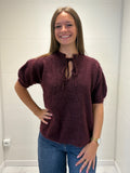 Pull sans manches bordeaux