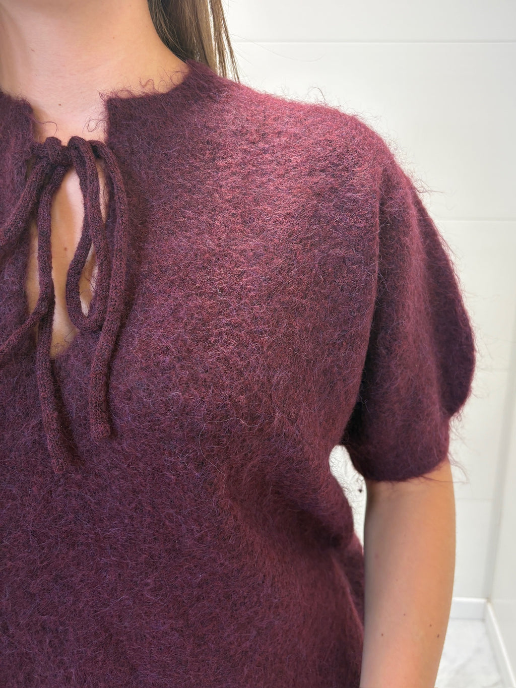 Pull sans manches bordeaux