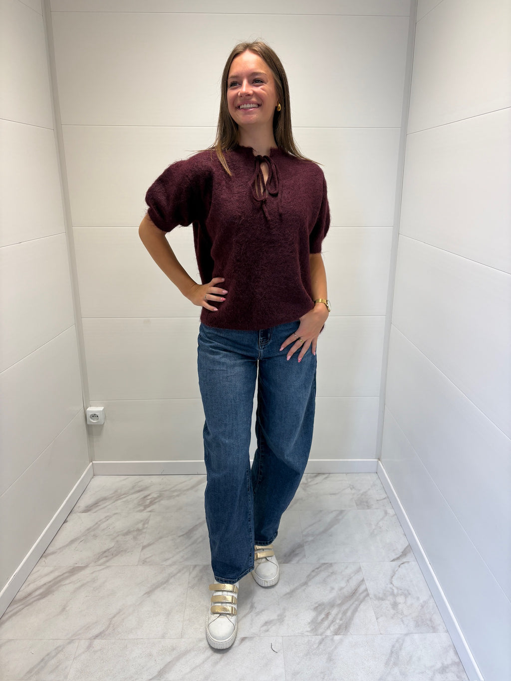 Pull sans manches bordeaux