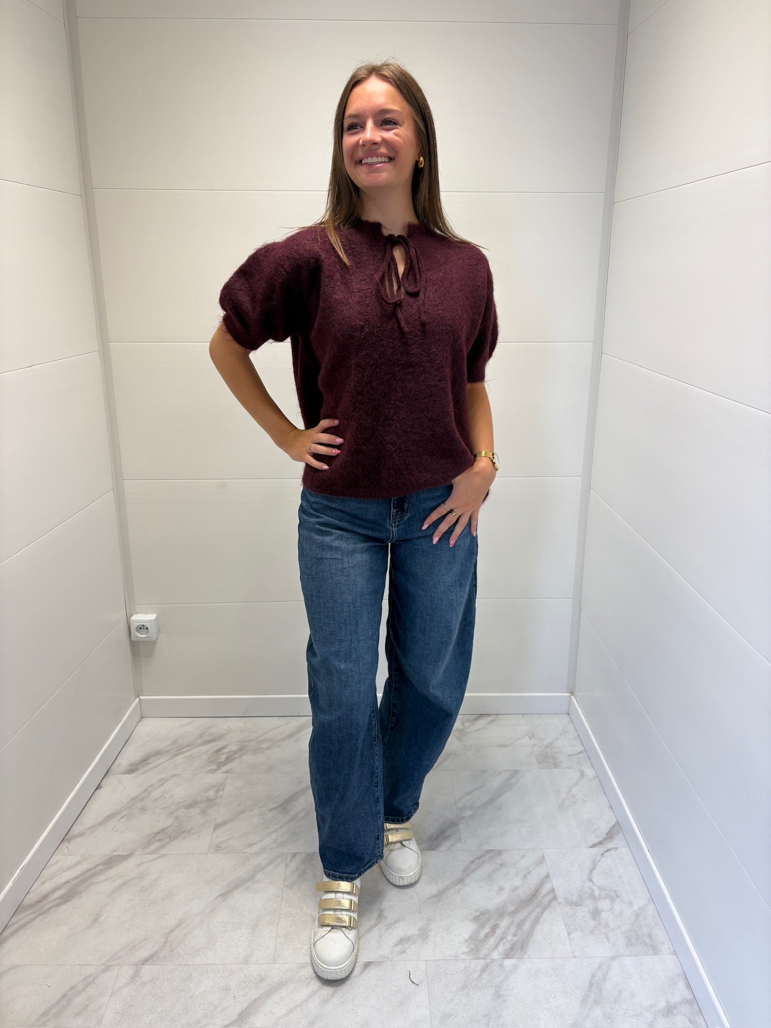 Pull sans manches bordeaux