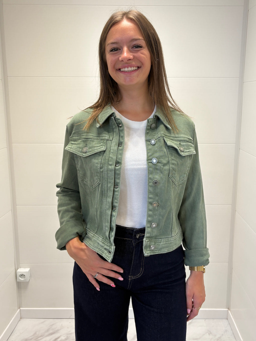 Veste en jean Anaé - Kaki