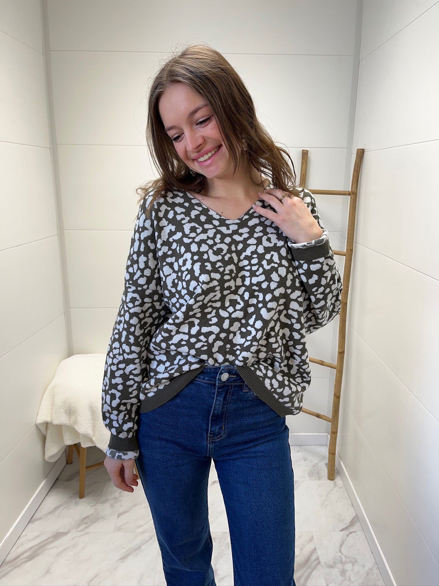 Pull vache - Kaki