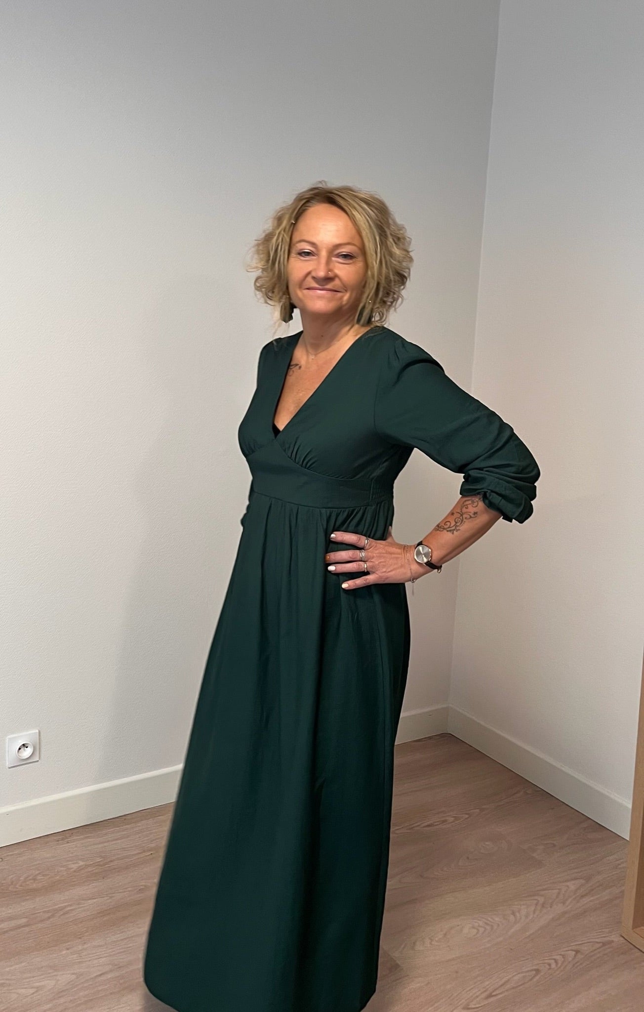 Robe longue Angélique Vert sapin