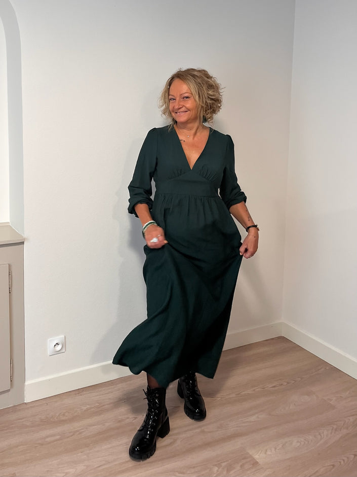 Robe longue Angélique Vert sapin