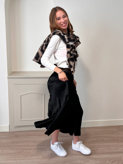 Jupe satin noire