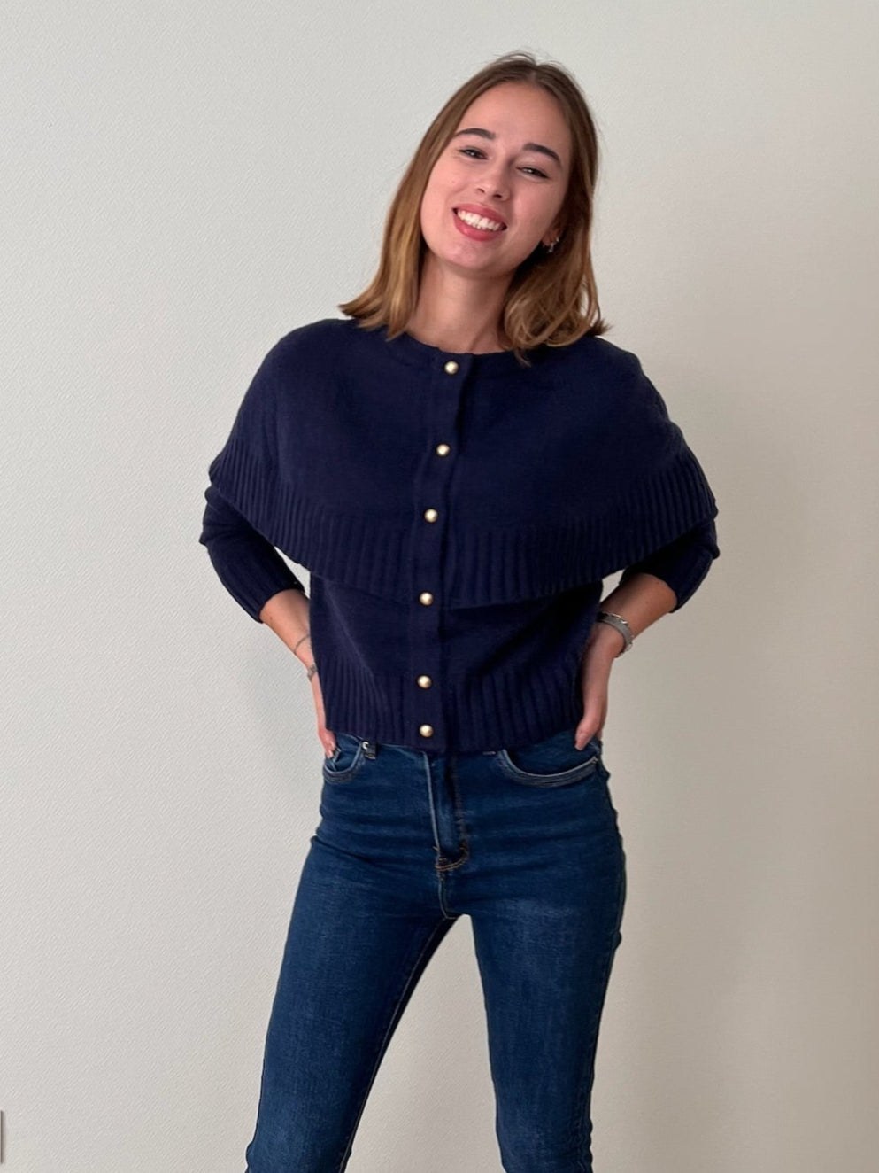 Pull poncho marine
