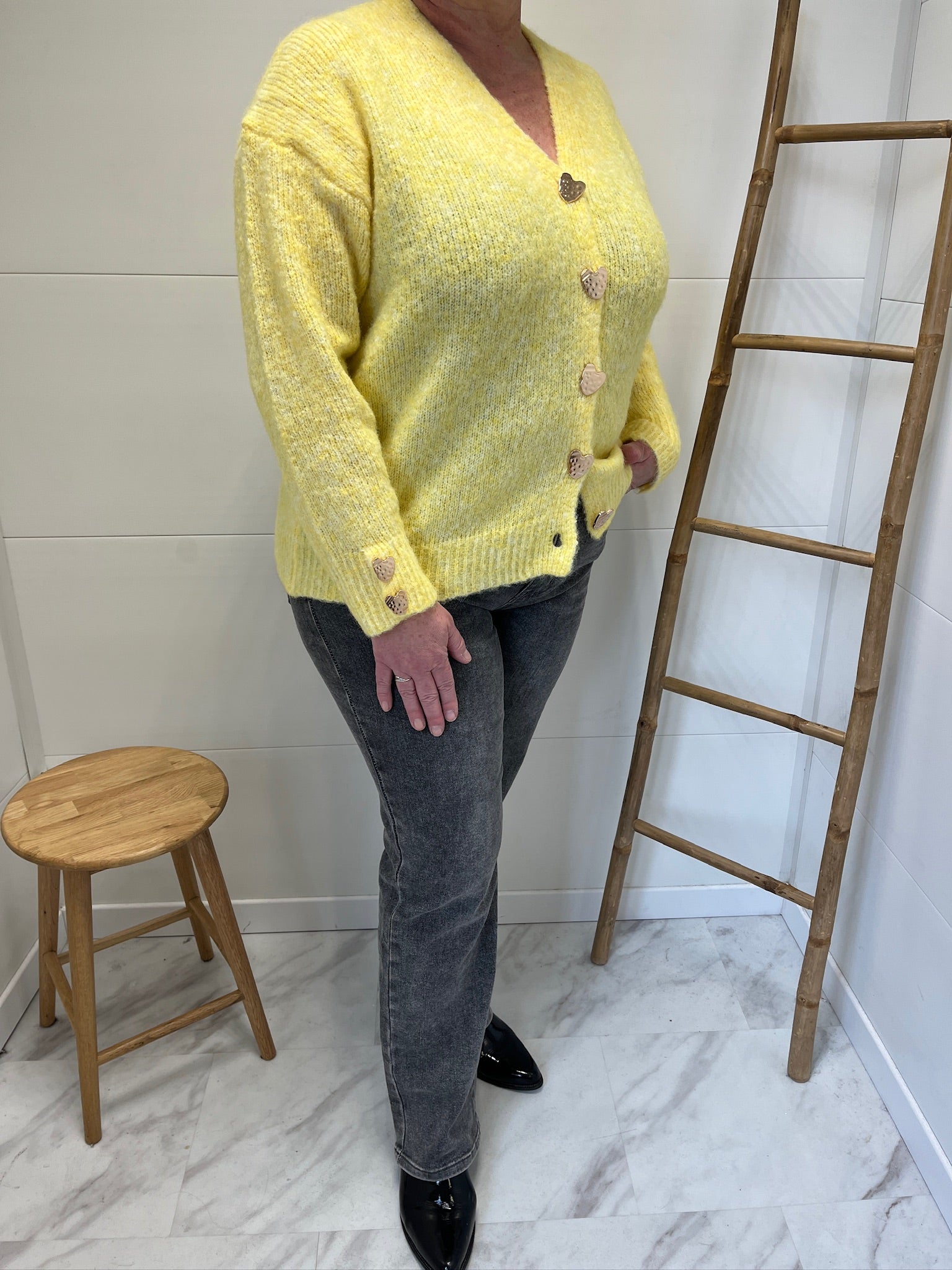 Gilet cœur - Jaune