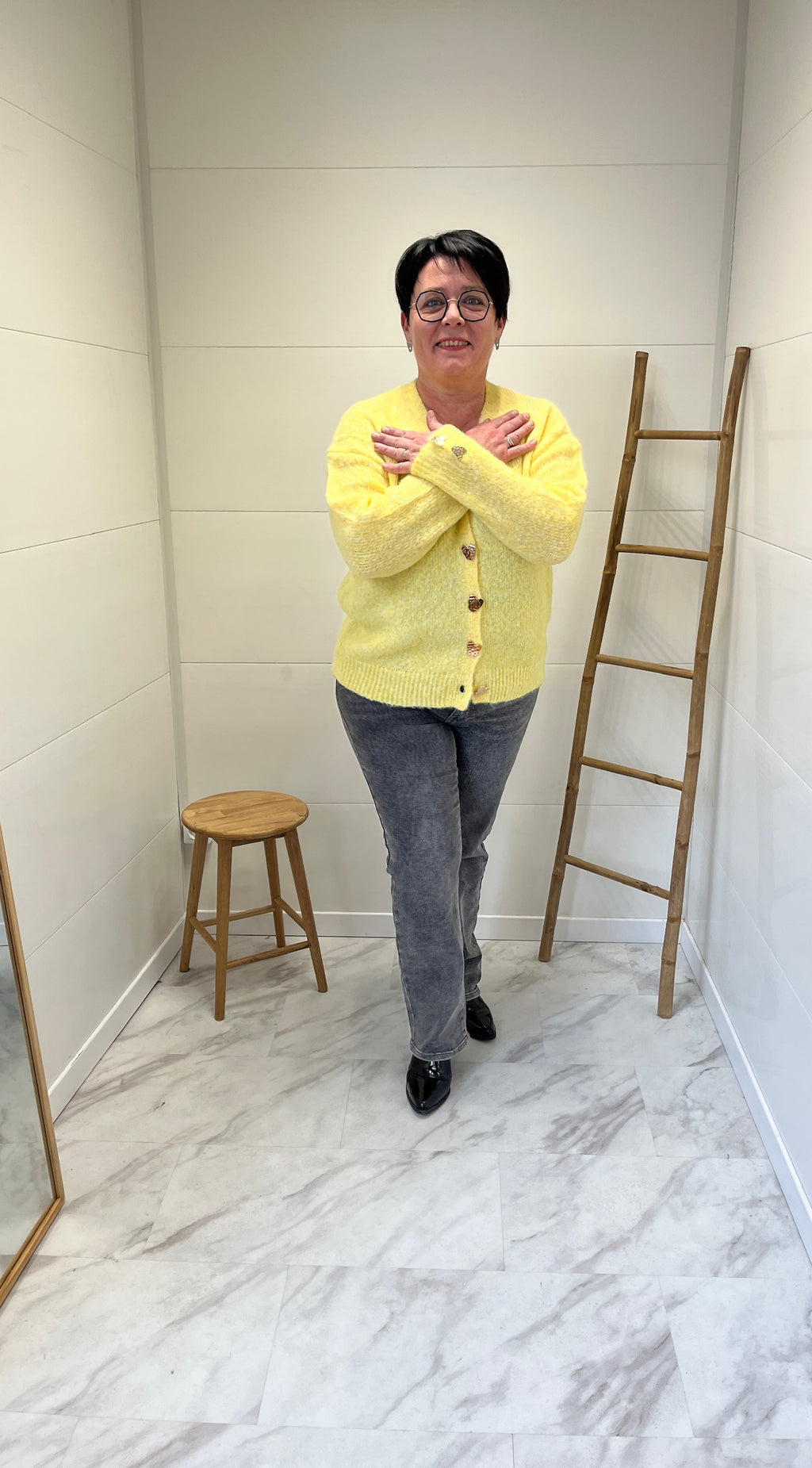 Gilet cœur - Jaune