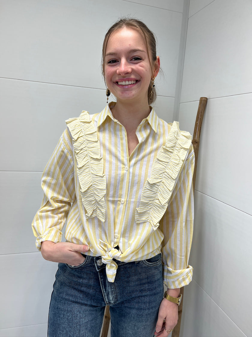 Chemise à rayures - Jaune