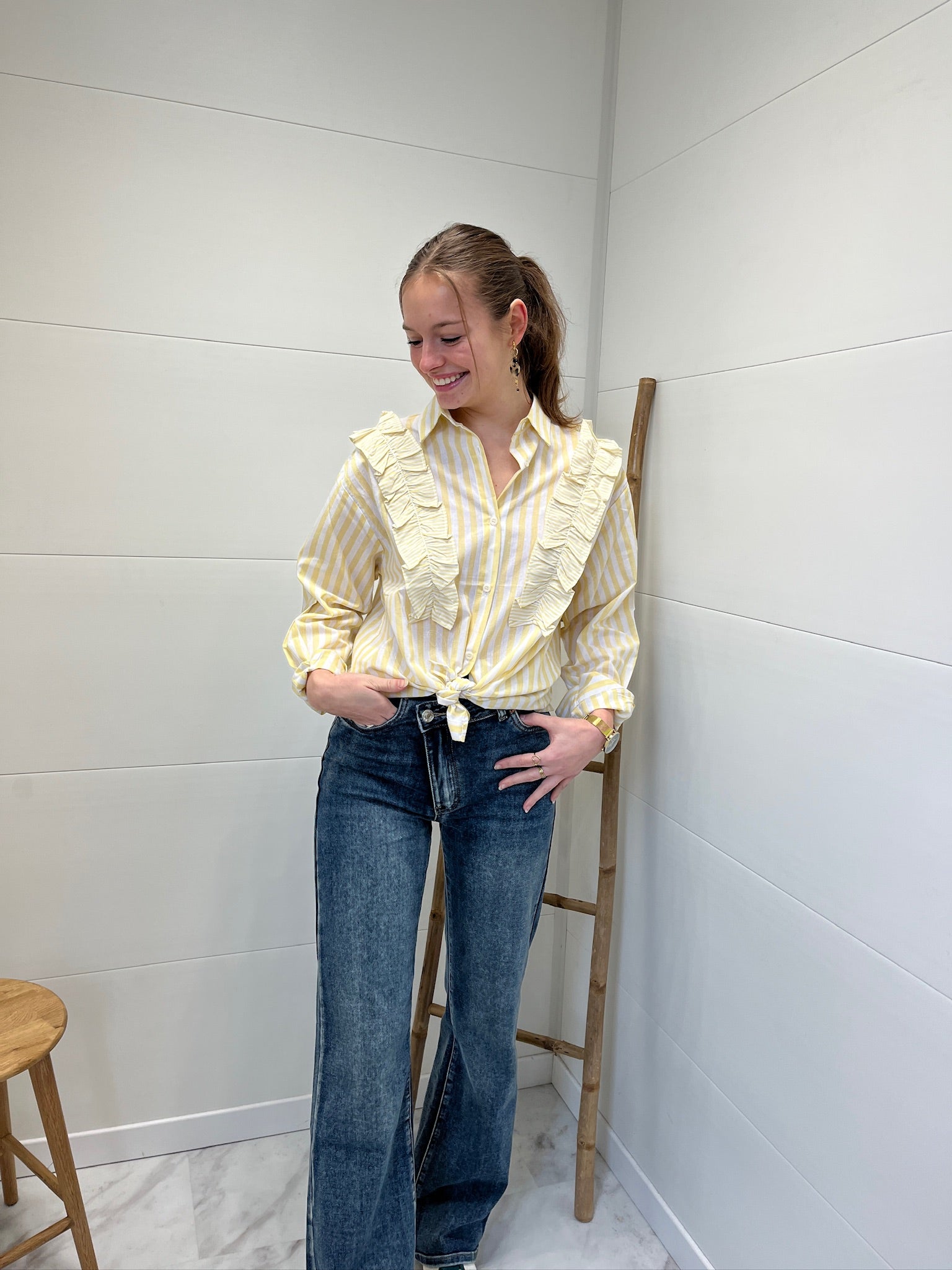 Chemise à rayures - Jaune