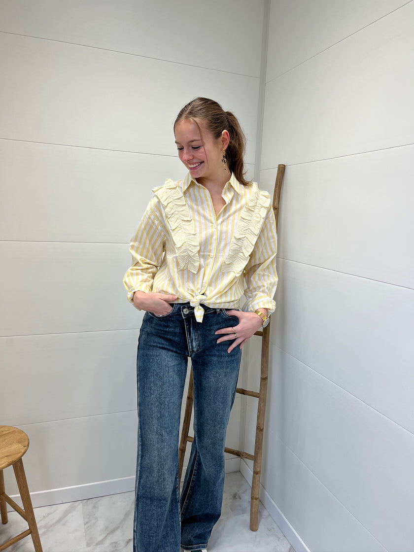 Chemise à rayures - Jaune