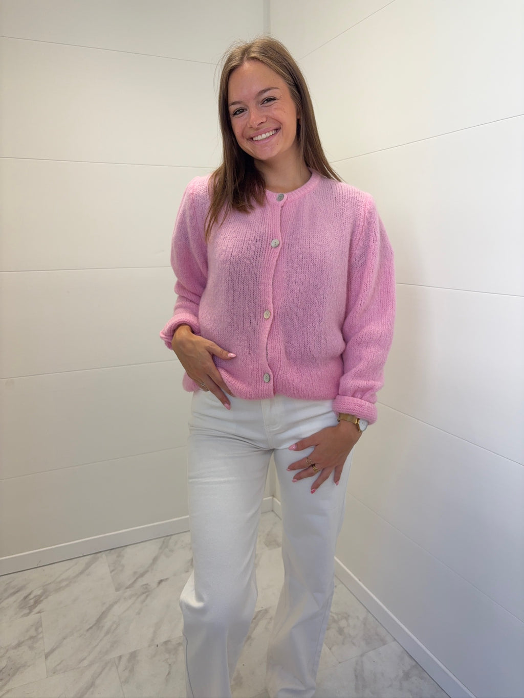 Pull/Gilet Laurine - Rose