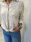 Chemise écru fleurie