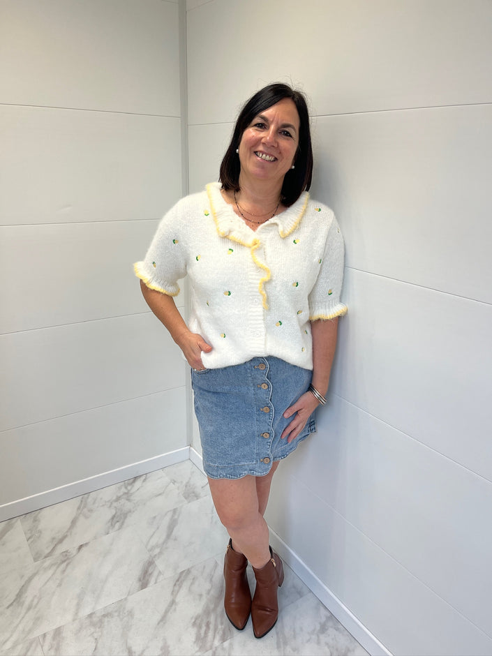 Pull manches courtes - Citron