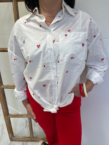 Chemise blanche à cœur
