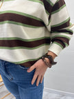 Pull à rayures marron