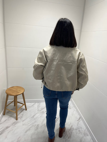Veste en simili cuir - Beige