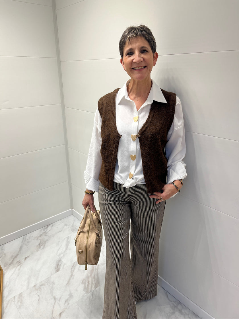 Gilet sans manches marron