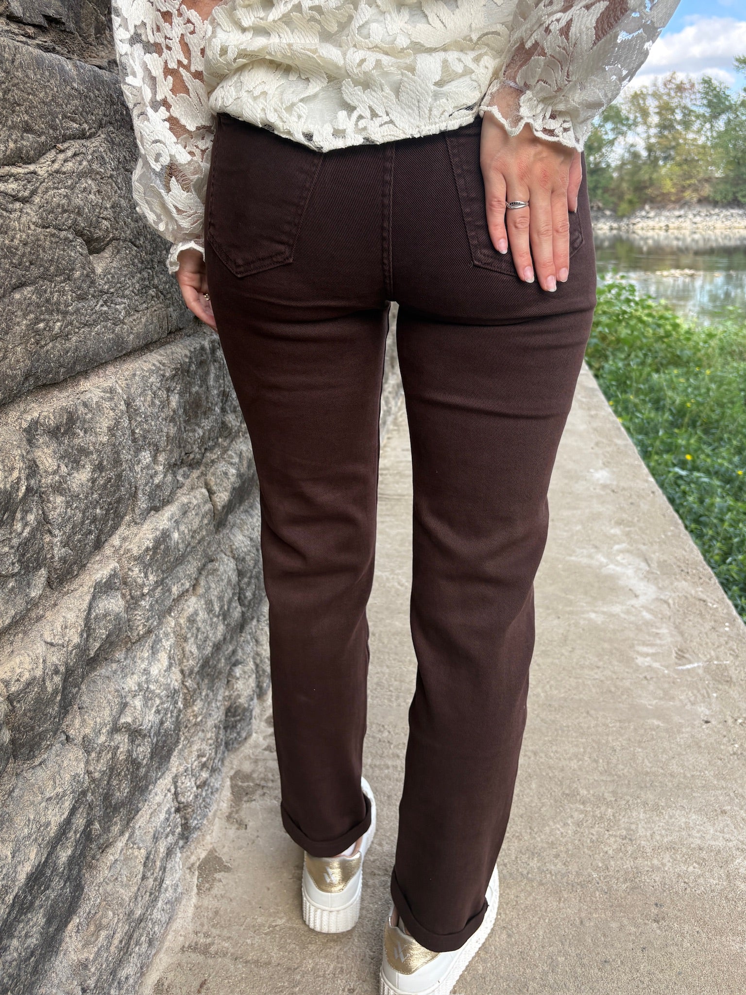 Pantalon Mom Elodie - Chocolat