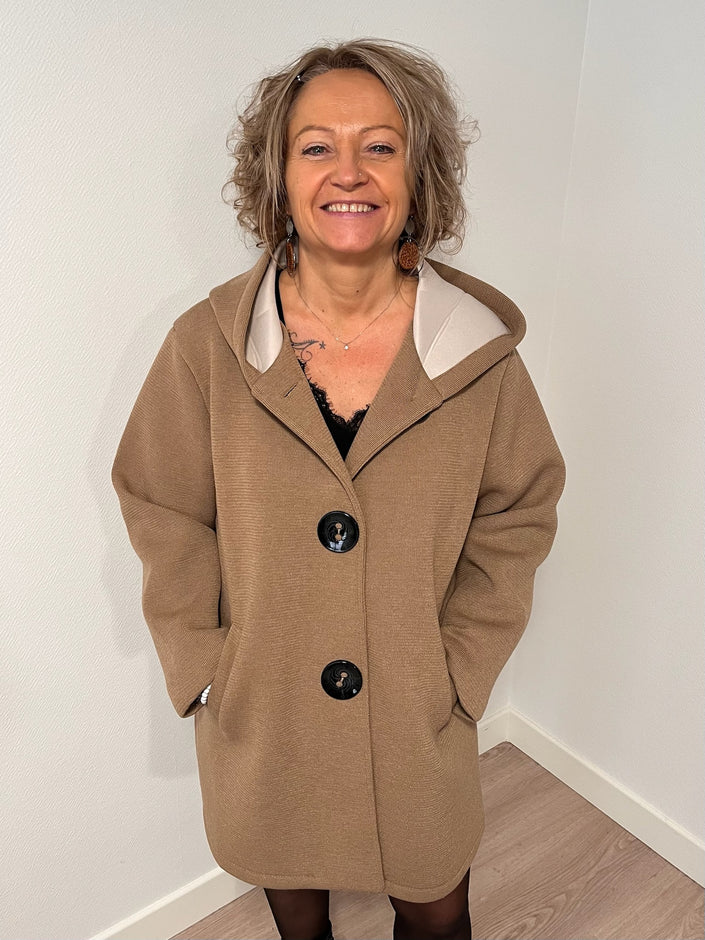 Manteau d'hiver long Sonia Camel