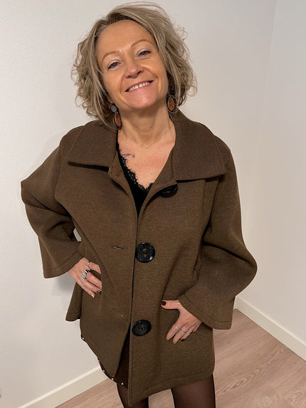 Manteau d'hiver long Sonia Chocolat