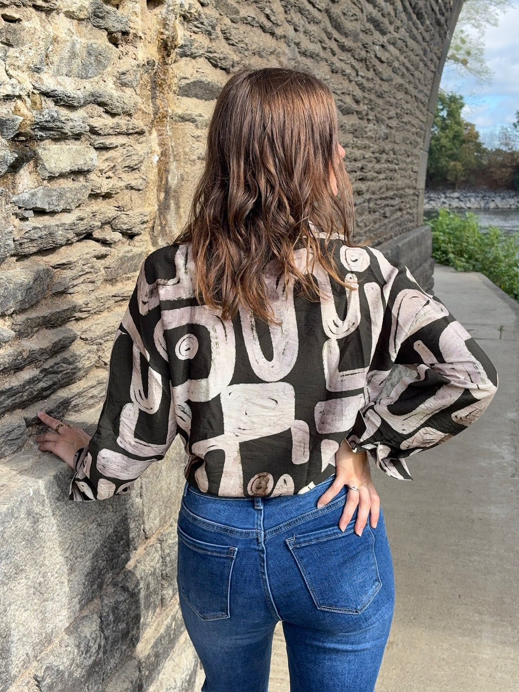 Chemise Claire - Kaki et Crème