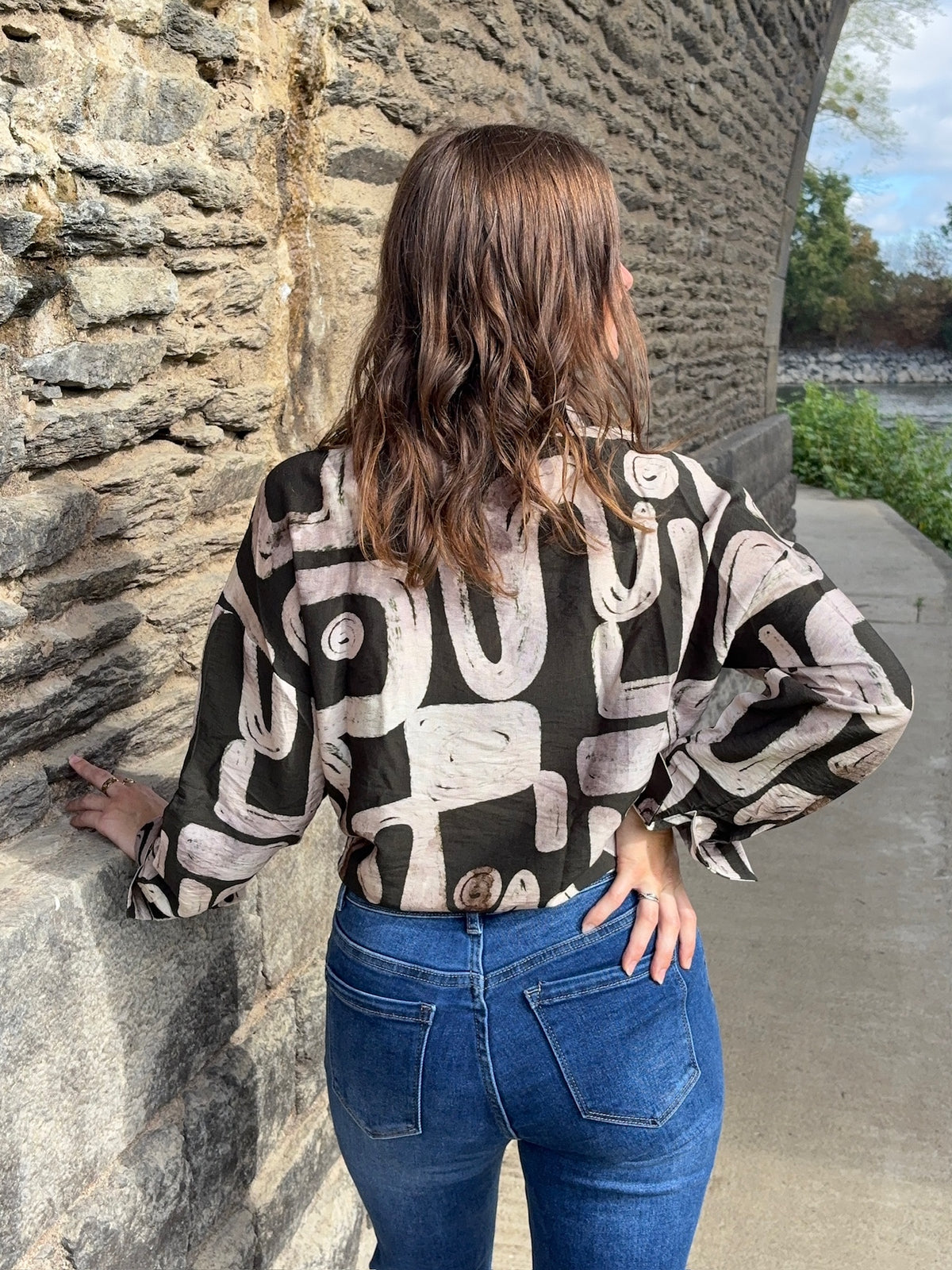 Chemise Claire - Kaki et Crème