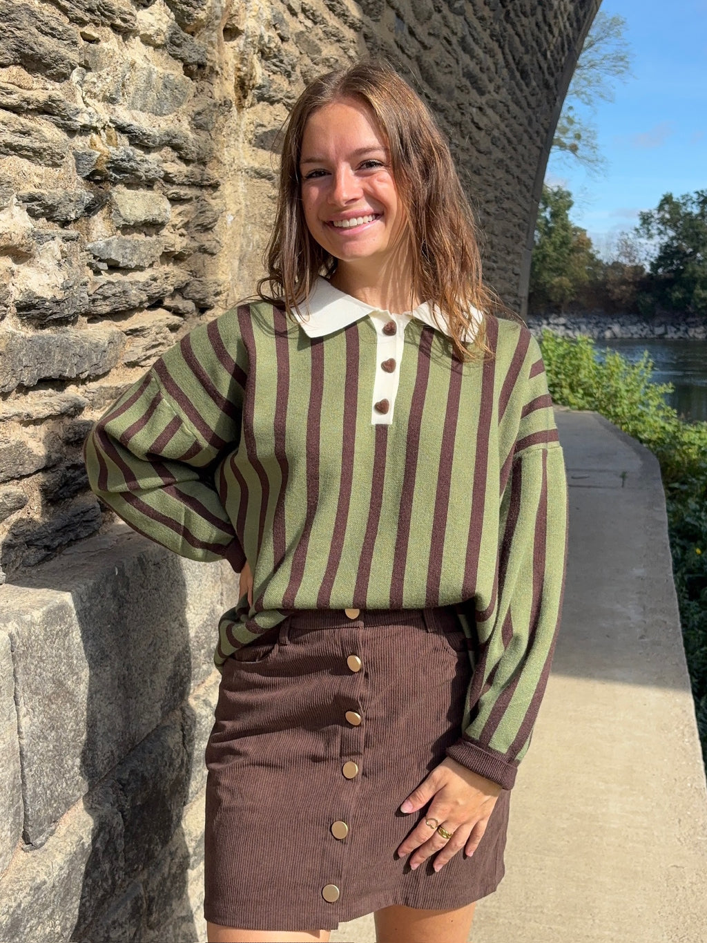 Pull/Polo Marion - Marron et Olive