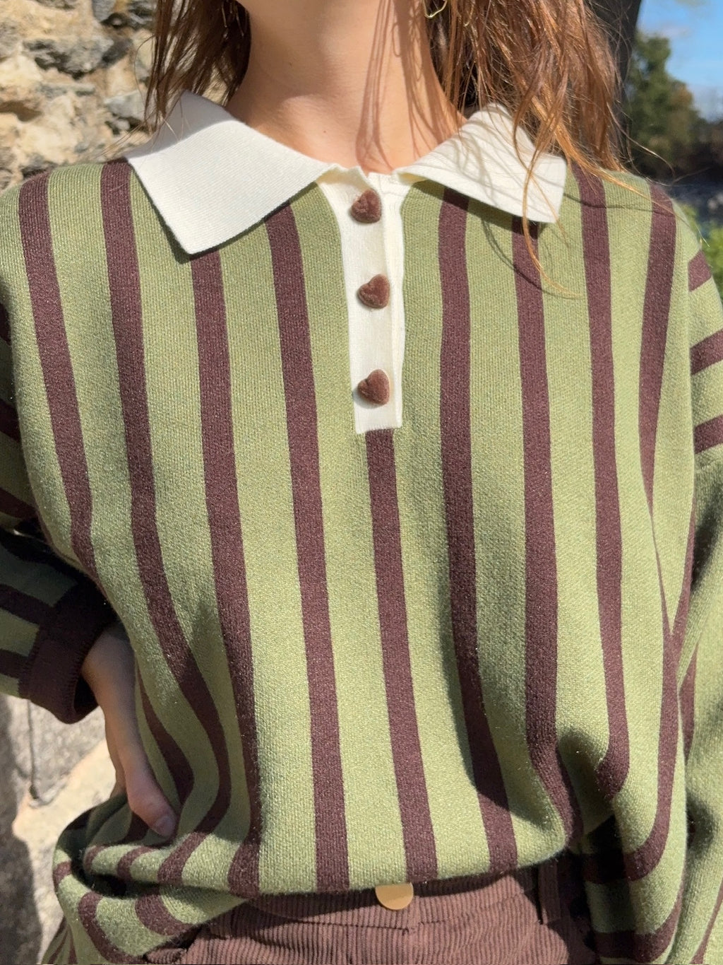 Pull/Polo Marion - Marron et Olive