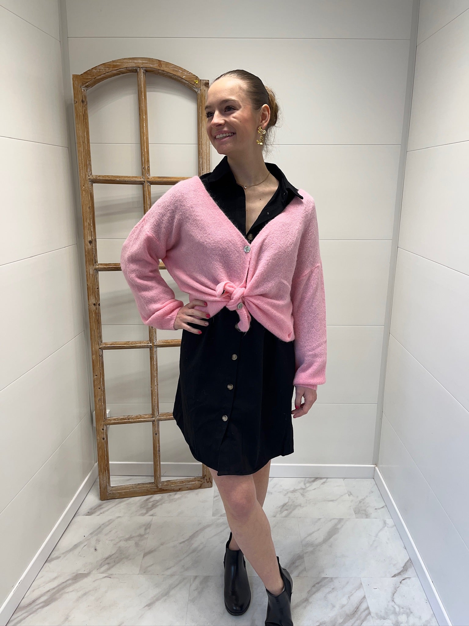 Gilet over size - Rose pâle