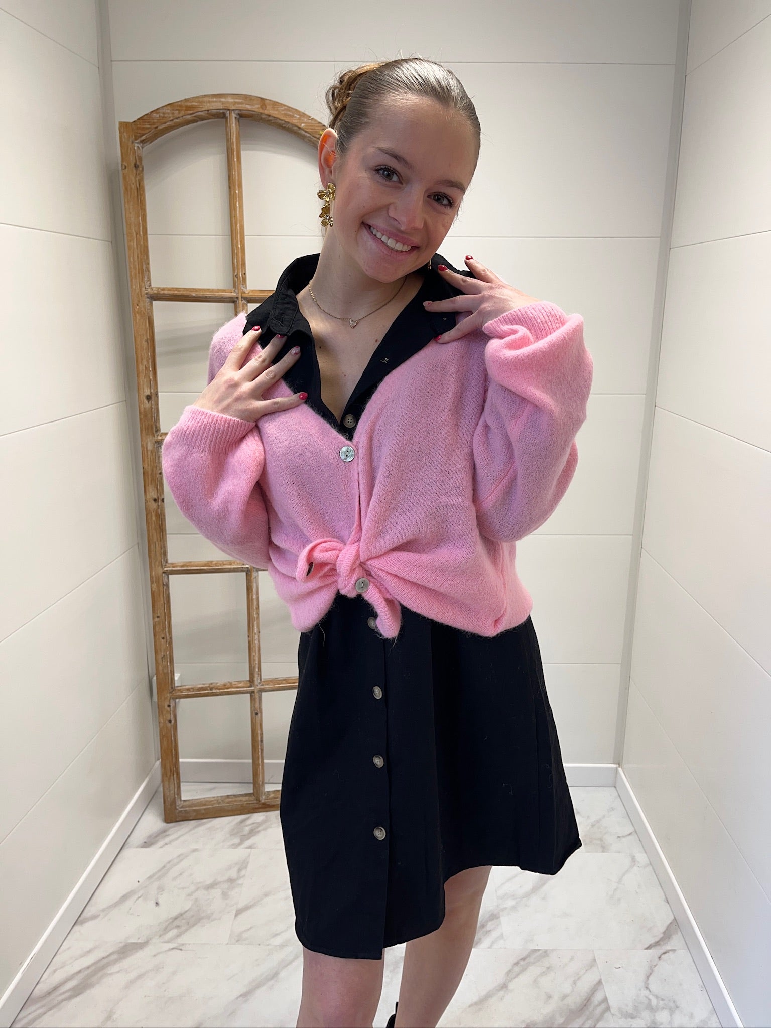 Gilet over size - Rose pâle