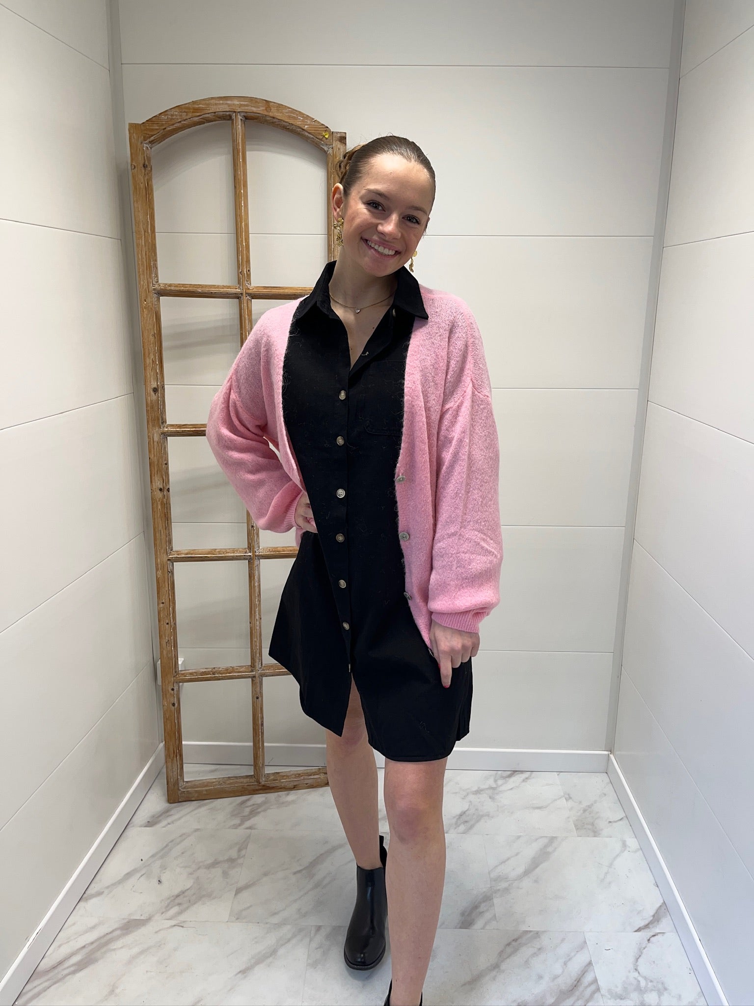 Gilet over size - Rose pâle