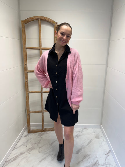 Gilet over size - Rose pâle