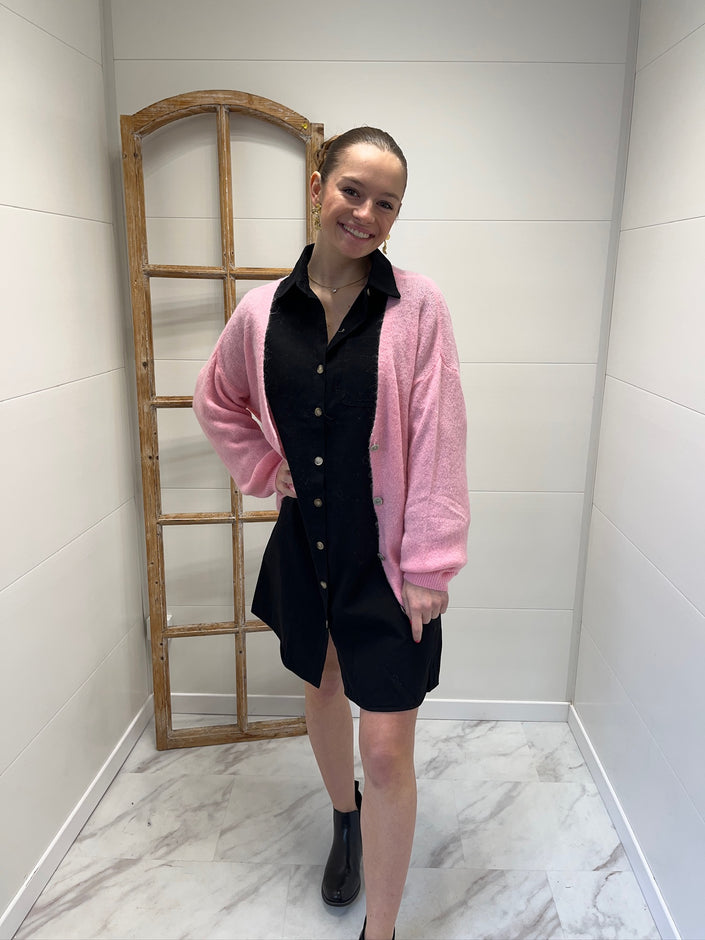 Gilet over size - Rose pâle