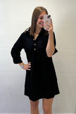 Robe courte velours noir